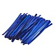 セロハンのOPP袋  プラスチックと鉄の芯線ツイストタイ付き  長方形  ブルー  25x15cm  100個/セット AJEW-TA0016-13C-4