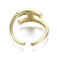 Brass Micro Pave Clear Cubic Zirconia Cuff Rings RJEW-S044-114-NF-4