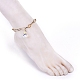 Bracelets de cheville en verre semi-galvanisé de couleur ab AJEW-AN00283-4