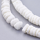 Shell normal de perles blanches de brins X-BSHE-P026-30-3