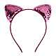 Cat Ears with Reversible Sequins Cloth Head Bands OHAR-PW0001-163G-1