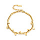 Rhinestone Charms Bracelet with Curb Chains BJEW-P273-01G-3