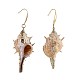 Electroplated Conch Shell Dangle Earrings EJEW-JE02984-3