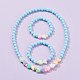 Ensembles de bijoux collier et bracelet en perles extensibles pour enfants SJEW-JS01198-3