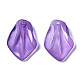 スプレー塗装の模造翡翠ガラスペンダント  花びら  紫色のメディア  24.5x16.5x5mm  穴：1.2mm GLAA-N042-002-B01-2