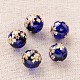 Flower Picture Printed Glass Round Beads GLAA-J089-10mm-A01-1