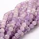 Faceted Round Natural Amethyst Beads Strands G-K078-6mm-1