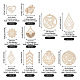 Elecrelive 100 pièces 10 styles gros pendentifs en bois naturel non teint WOOD-EL0001-03-4