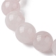 Bracelets extensibles en perles de quartz rose naturel et de dauphin turquoise synthétique BJEW-JB09830-02-4