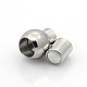 304 Stainless Steel Glazed Surface Magnetic Clasps with Glue-in Ends Fit 4mm Cords STAS-O042-B-04-1