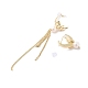 Orecchini asimmetrici con perle naturali e conchiglie EJEW-P256-28G-2