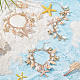 Pandahall elite 3 pz conchiglia naturale e stella marina in lega e braccialetto di fascino di perle di plastica ccb BJEW-PH0004-35-5