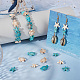 Sunnyclue 1 scatola 100+100 pezzi perline tartaruga perline stelle marine all'ingrosso blu bianco turchese sintetico mare oceano animale perline tartaruga estate hawaii allentato in rilievo per la creazione di gioielli kit di perline forniture per braccialetti G-SC0002-44-4