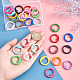 PandaHall Elite 28Pcs 14 Colors Spray Painted Alloy Spring Gate Rings FIND-PH0007-90-3