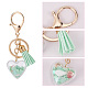 3 pièces 3 couleurs coquillage étoile de mer en coeur & gland charme acrylique porte-clés HJEW-GO0001-01-3