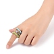 Round Glass Seed Beaded Finger Rings RJEW-JR00307-03-3
