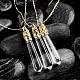 Bullet Natural Crystal Pointed Pendant Necklaces NJEW-BB00094-05-2