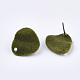 Reperti di orecchini a bottone in ferro flocky IFIN-S704-38B-2