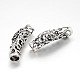 Tibetan Style Alloy Hollow Curved Tube Beads PALLOY-J577-04AS-1