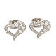 Серьги-гвоздики из нержавеющей стали 304 с микропаве из прозрачных кубических цирконий EJEW-H018-02P-06-2