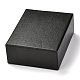 長方形の紙の引き出しボックス  黒のスポンジとポリエステルロープ付き  ブレスレットとリング用  ブラック  9.2x7.4x3.5cm CON-J004-02A-05-5