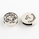Antique Silver Plated Tibetan Style Flat Round Alloy Slide Charms X-TIBEB-Q063-12AS-NR-1