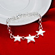 Brass Star Link Bracelets BJEW-BB17065-6