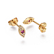 Brass Micro Pave Cubic Zirconia Stud Earrings EJEW-F201-07G-2