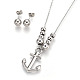304 Stainless Steel Stud Earrings & Pendant Necklaces Jewelry Sets SJEW-L136-14P-1
