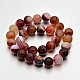 Natural Banded Agate Round Bead Strands G-E235-13-2