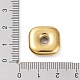 304ステンレス鋼スペーサービーズ  正方形  ゴールドカラー  17x17x4.5mm  穴：3.7mm STAS-A088-04G-3