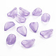 透明スプレー塗装ガラスペンダント  カポックの花びら  紫色のメディア  21x14x2.5mm  穴：1.2mm GLAA-T016-38-A01-1