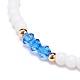 Mauvais œil en résine et bracelet extensible en perles acryliques pour femme BJEW-JB08609-04-5