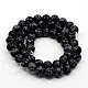 Chapelets de perles de flocon de neige en obsidienne naturelle X-G-G515-4mm-01-2