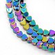 Grade A Electroplate Non-magnetic Synthetic Hematite Heart Beads Strands G-O002-02F-2
