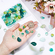 SUNNYCLUE 1 Box 100Pcs Leaf Charms Leaves Charm Glass Leaf Beads Plant Gradient Green Leaf Charms for Jewelry Making Charm Spring Season Earrings Necklace Bracelet Hair Clip DIY Craft Adult Women GLAA-SC0001-65-3