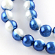 Two Tone Spray Painted Glass Pearl Beads Strands DGLA-R050-10mm-47-1