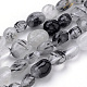 Naturale nero rutilato perle di quarzo fili G-Q952-10-6x8-1