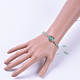 Регулируемый натуральный зеленый авантюрин плетеные браслеты из бисера BJEW-JB04559-03-4