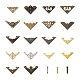 Superfindings 18 styles protection d'angle de boîte en fer antique couvercle d'angle papillon de bon augure avec vis couvercle d'angle décoratif triangulaire pour meubles en bois décoration de boîte à bijoux IFIN-FH0001-79-1