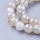 Electroplate Natural White Moonstone Beads Strands G-P430-18-C-3