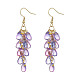 Boucles d'oreilles pendantes en grappe de perles de verre transparentes EJEW-JE05246-4