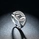 真鍮製キュービックジルコニアリング  結婚指輪  環状の  プラチナ  サイズ6  16.5mm RJEW-BB16746-6P-4