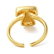 Латунное открытое кольцо-манжета для женщин с инициалами RJEW-N046-02T-G-3