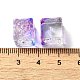 クリアガラスビーズ  キューブ  青紫色  10x11x11mm  穴：1.5mm GLAA-A012-04F-3