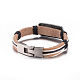 Unisex Trendy Leather Cord Bracelets BJEW-BB15505-C-6