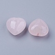 Piedras de amor de corazón de cuarzo rosa natural DJEW-P009-01B-2