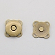 合金磁気ボタンスナップマグネットファスナー  花  布や財布作りに  アンティークブロンズ  14mm  2個/セット PURS-PW0005-066A-AB-1