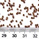 11/0グレードのベーキングペイントガラスシードビーズ  シリンダー  均一なシードビーズサイズ  不透明色の光沢  サドルブラウン  1.5x1mm程度  穴：0.5mm  約20000個/袋 SEED-S030-1031-4