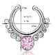 Personality Brass Cubic Zirconia Clip-on Nose Septum Rings AJEW-EE0002-001P-02-2